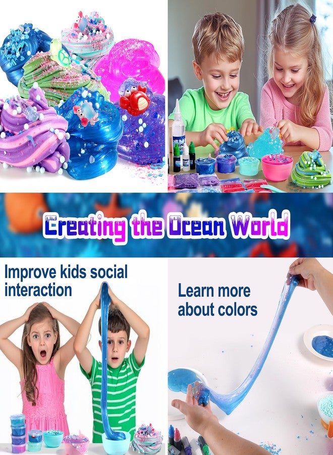fsutvitg Large Ocean Slime Kit for Boy and Girls,Non Sticky,Super Soft Sludge Toy,Birthday Gifts for Kids 4-12,Soft Shiny Metal Clay Toy Girls & Boys - Image 4